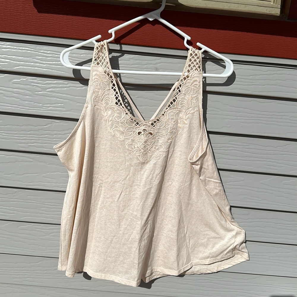 Maurices XL Cream Crisscross Back Tank